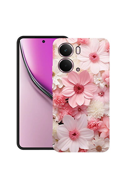 bestcase Carcasă ultra subțire TPU Mat pentru Realme P3, margaretă roz și alb...