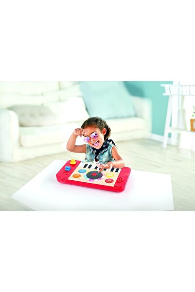 Hape Kids Portable DJ Mix And Spin Studio Music Toy Playset With Lights, Sound, And 18 Key Keyboard