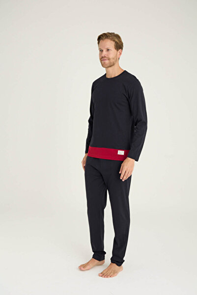 KLY Men's O-Collar Pajama Set Comfortable Sleep Modern Design