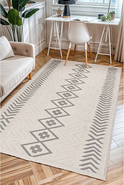Aden Lima Pamuk Dokuma Halı |Kaymaz Tabanlı |Makinede Yıkanabilir Modern Halı...