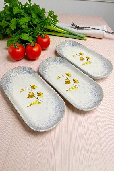 Keramika Hercai Noyan Kayık Salad Plate 26cm 3 Pieces