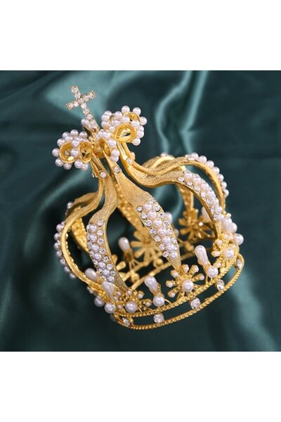 OEM Luxury Crown with Rhinestones and Pearls, VERSAMAG, Decoration for Ceremo...