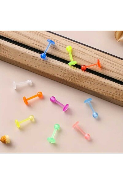 AyShope Unisex Şeffaf Labret, Tragus, Helix, Kıkırdak Bioplast Piercing 1 Adet