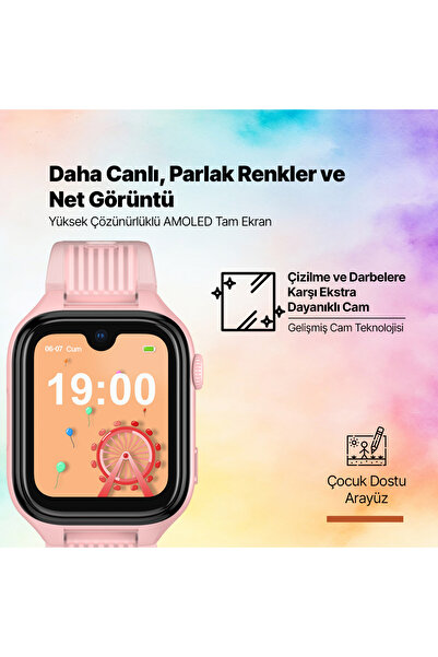 Ttec Kidi Pro AMOLED Ekranlı GPS 4G Sim Kartlı Akıllı Çocuk Saati Balerin Pembesi 2KSW03
