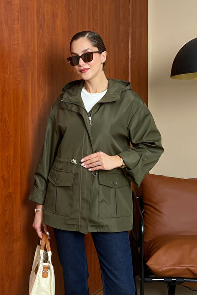 Butik Modana Kapüşonlu Trençkot