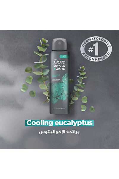 Dove Men+Care Anti-Perspirant Deodorant Spray Eucalyptus & Birch Plant-Based Moisturizer 72H Protect