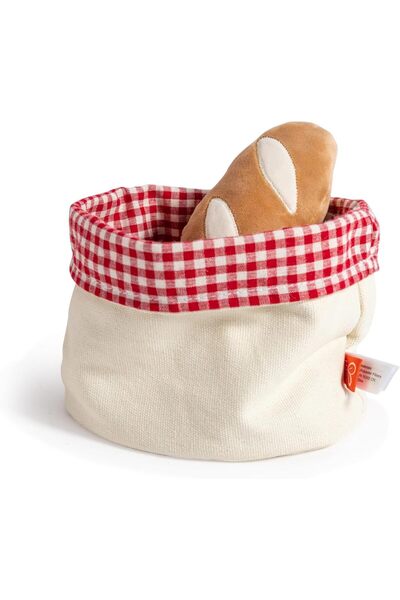 Hape Toddler Bread Basket | Soft Pretend Food Playset for Kids, Bread Toy Basket includes Toast, Jam