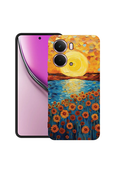 bestcase Carcasă ultra subțire TPU pentru Realme P3, pictură floarea-soarelui...