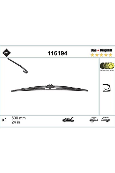 SWF Lamelă Ștergător Parbriz 116194