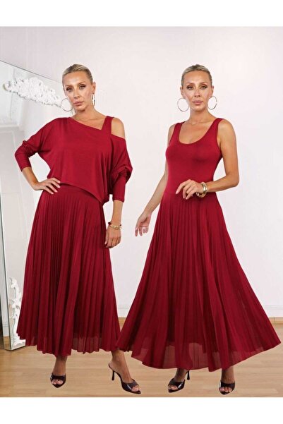 Octagon Elbise Viskon 2'li Lina