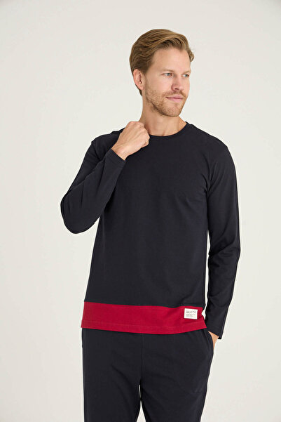 KLY Men's O-Collar Pajama Set Comfortable Sleep Modern Design