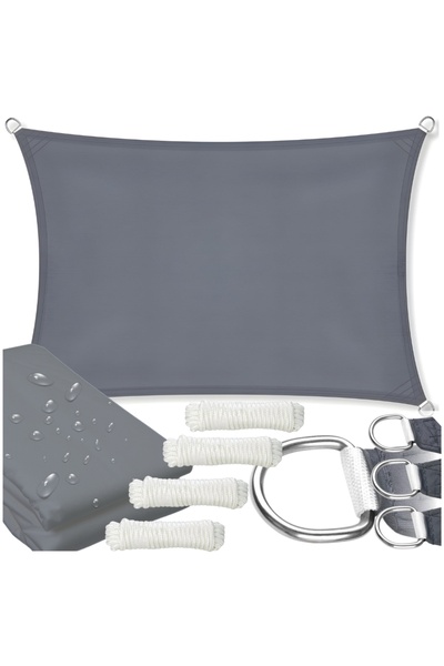 Other Velă de umbră, copertină, 3x5, parasolar, grădină, impermeabilă, gri in...