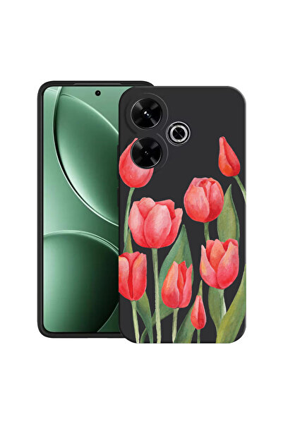 bestcase Carcasă ultra subțire TPU Mat pentru Xiaomi Redmi 13x, Lalele roșii,...