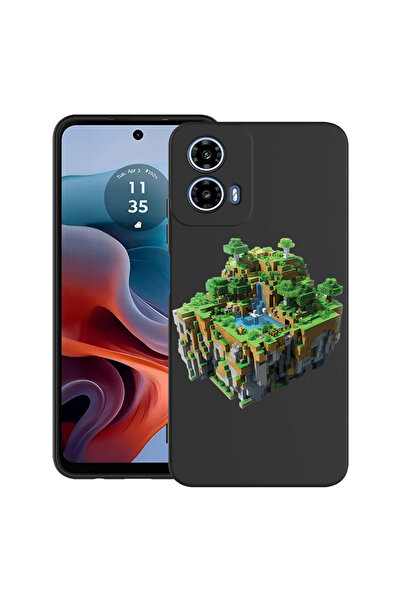 bestcase Carcasă ultra subțire din TPU pentru Motorola Moto G45, Minecarft Wo...