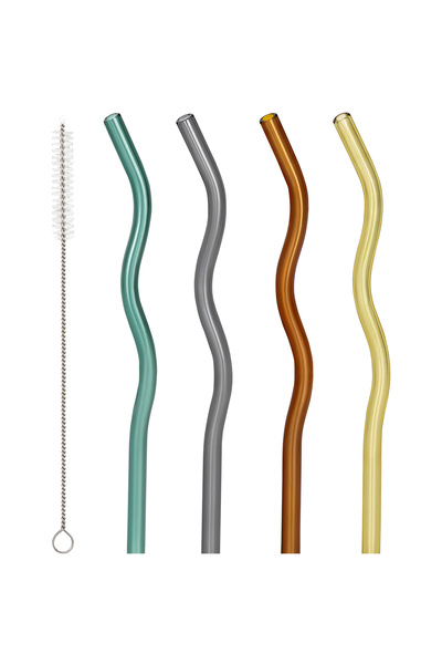 Glass In Love Renkli Cam Pipet ve Fırça Seti - 4'lü