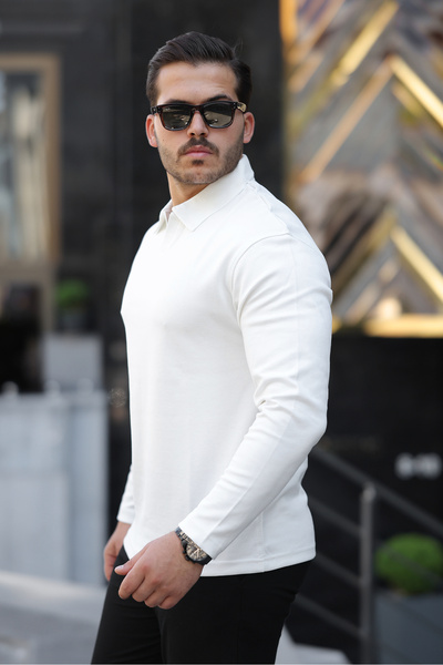 BY İMPALA MODA Men's Double Face Fabric Polo Neck Oversize Sweatshirt