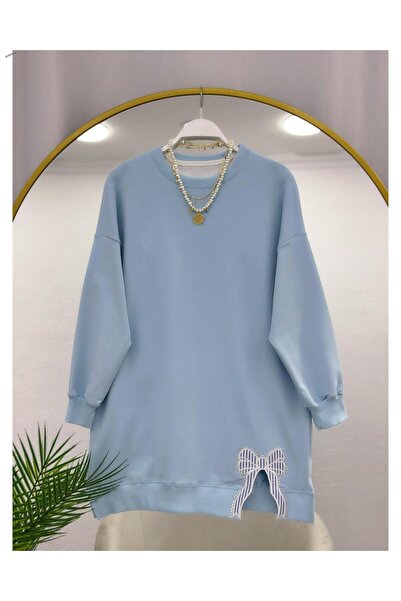 YEDİLALE توب قطني ممشط بياقة دائرية وتفاصيل فيونكة