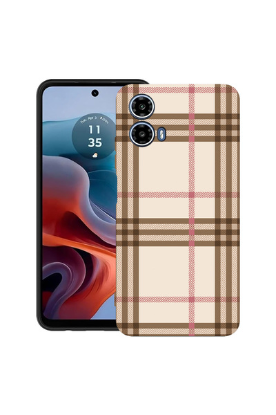bestcase Carcasă ultra subțire TPU pentru Motorola Moto G45, carouri, 2052022...