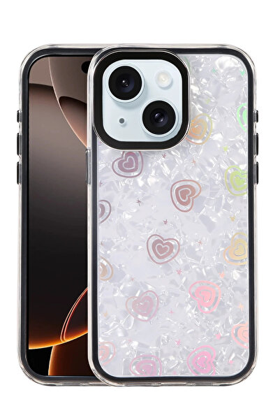 NewFace غطاء SEPETIM لهاتف آيفون 15 بنمط لومي - أسود