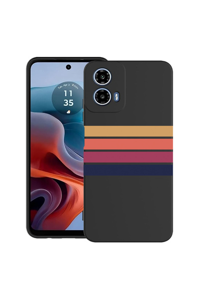 bestcase Carcasă ultra subțire din TPU pentru Motorola Moto G45, linii retro,...