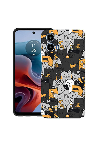 bestcase Carcasă ultra subțire TPU pentru Motorola Moto G45, model pisică, 20...