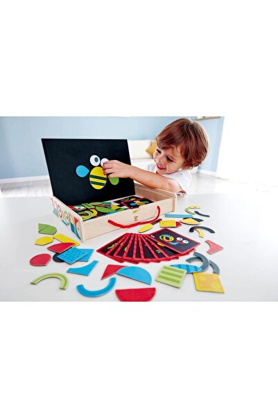 Hape Magnetic Art Box | 91-Piece On-The-Go Magnet Toy Playset With Wooden Box For Kids