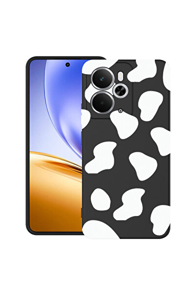bestcase Carcasă ultra subțire TPU pentru Realme 14 5G, cu design Black Cow, ...