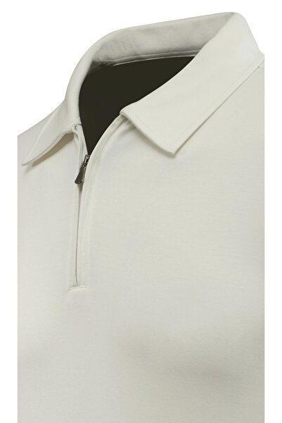 Çizgi Triko Чоловічий поло з коміром на блискавці, однотонний, класичний крій - 5230F