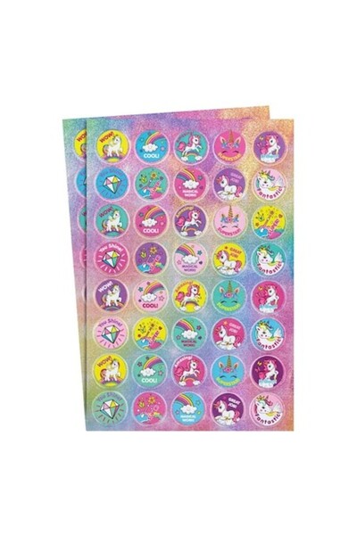 SHOPIENS Set de stickere recompense unicorni 80 de piese pentru activități educaționale școlare pentru copii