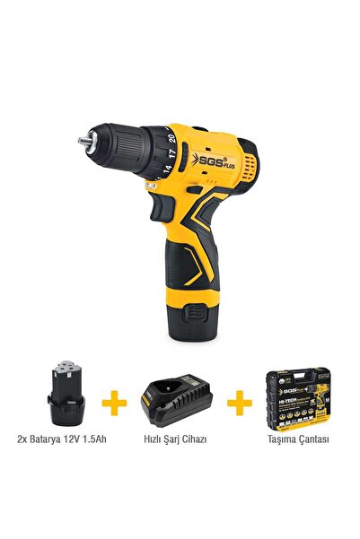 Genel Markalar Plus 12V Li-Ion Şarjlı Vidalama Seti 30Nm Güç LED Işıklı Darbe...