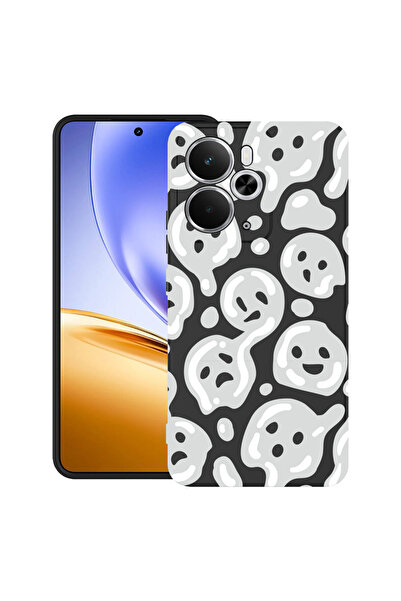 bestcase Carcasă ultra subțire TPU Mat pentru Realme 14T, gri acid smiley, 20...