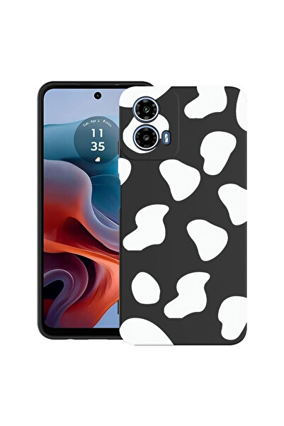 bestcase Carcasă ultra subțire TPU pentru Motorola Moto G45, culoare vacă nea...