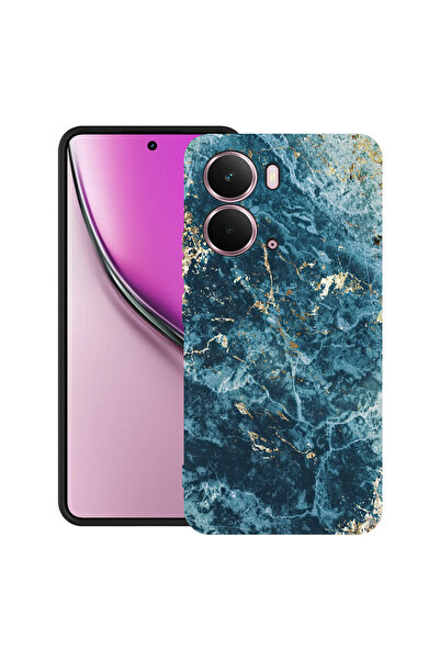 bestcase Carcasă ultra subțire TPU Mat pentru Realme P3, marmură - verde și a...