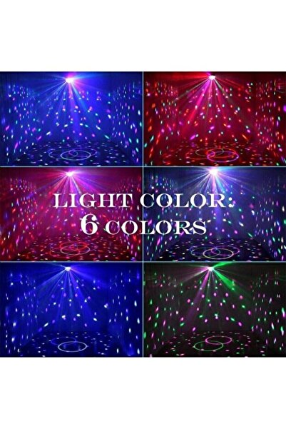Zineets Led Küre Kristal Parti Disko Topu Işıklı Sese Duyarlı Dönen Renkli Bluetooth Hoparlör