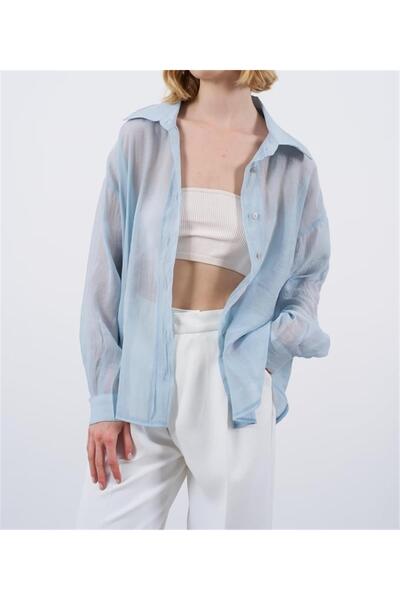 MU&ME BOUTİQUE قميص كبير الحجم حريري الملمس