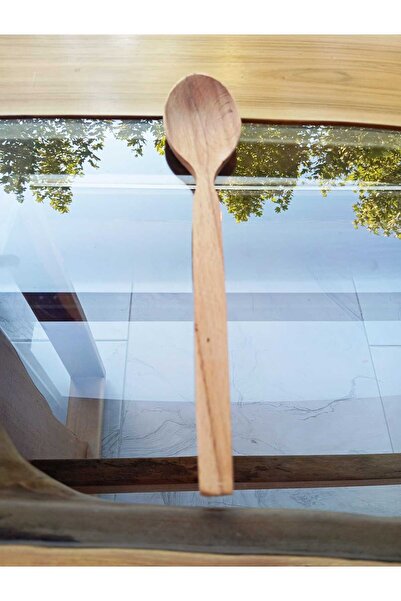 SUR AHŞAP EPOKSİ GÜRGEN AĞACINDAN EL YAPIMI ORGANİK YEMEK KEPÇESİ- 30 cm - (1...