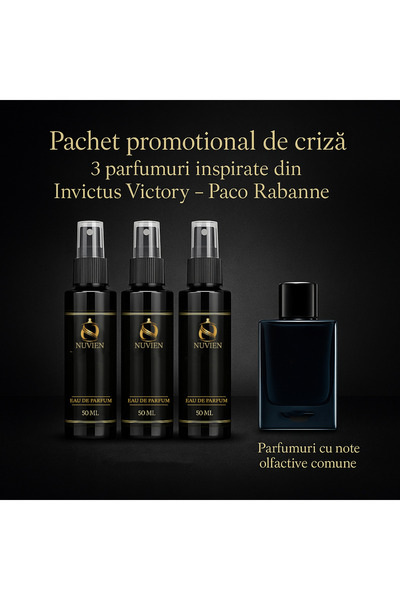 Nuvien Σετ 3 αρωμάτων 50ml – Εμπνευσμένο από το Invictus Victory P.R.