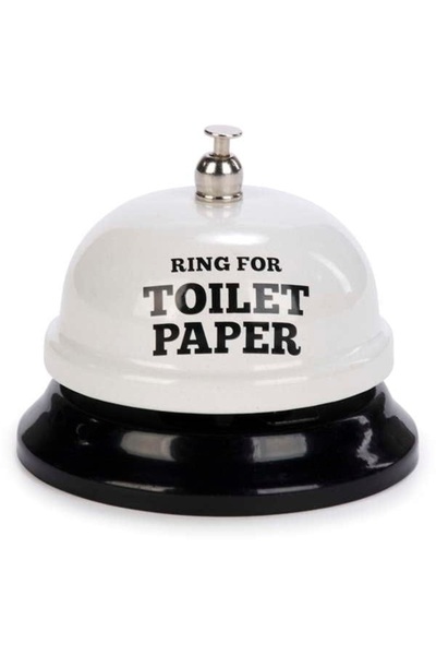 Yaratıcı sanatlar atölyesi Ring For TOILET PAPER Yazılı Metal Zil Yazılı ve R...