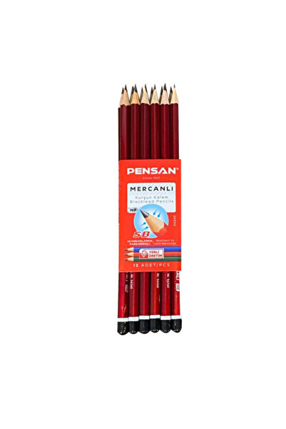 Pensan HB Köşeli Mercanlı Kurşun Kalem 1 Adet