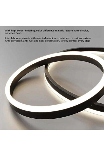 Alessandro DESIGN LED pendant chandelier with remote control CASIANA 69W, 2 Circles, Black, Adjustable Height