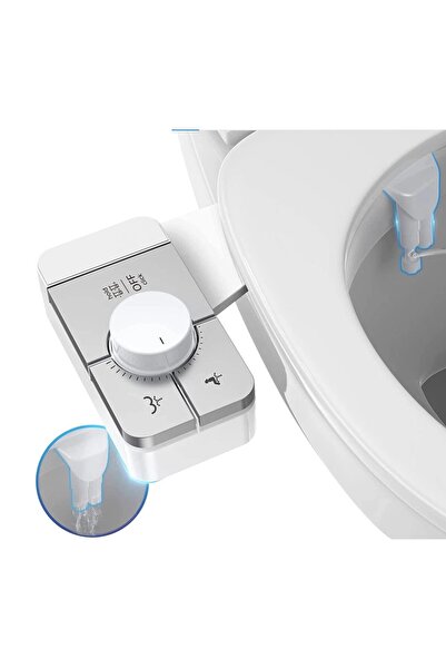 SINZO Ανασυρόμενο μπιντέ για τουαλέτα με αυτοκαθαρισμό, προσαρμόζεται στη λεκάνη της τουαλέτας, λευκό