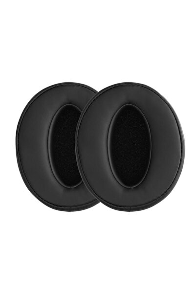 Edman Set de 2 pernițe pentru urechi pentru Sennheiser HD 4.50BT, HD 4.50BTNC, HD 4.40BT, HD 458BT, piele, negru