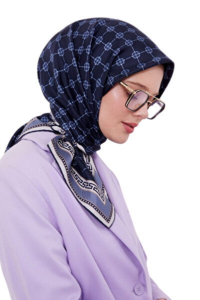 Levidor Twill Eşarp (Trend) LDT259-05 Monogram Lacivert