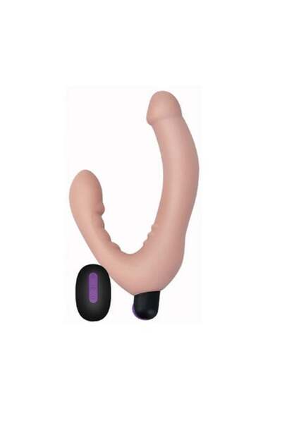 USB Şarjlı Uzaktan Kumandalı Çift Taraflı Lezbiyen Strap-on Vibratör