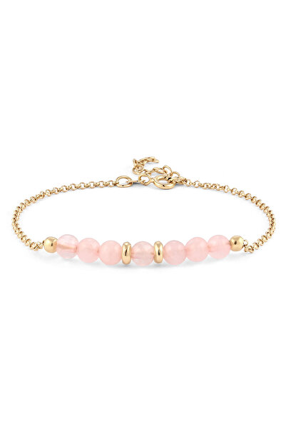 ELLI Bracelet Bracelet with Beads Women Quartz Rose 925 Sterling Silver 16 cm