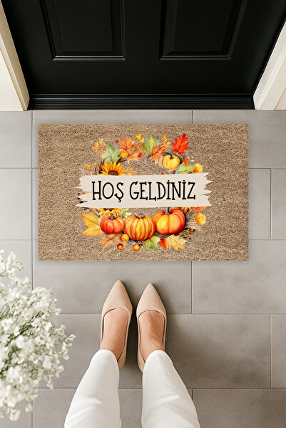 Dormot سجادة أمام الباب ذات طابع خريفي بطباعة رقمية حديثة