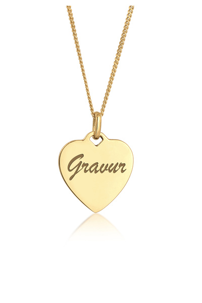 ELLI Necklace Ladies Heart Pendant Plain in 925 Sterling Silver