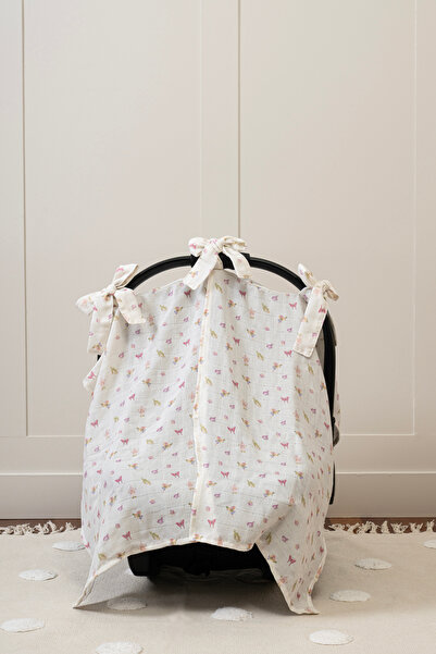 Lil Bug %100 Pamuk Muslin Puset Örtüsü – Büyülü Bahçe Koleksiyonu - Kelebek D...