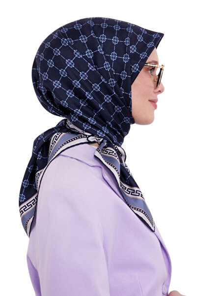 Levidor Twill Eşarp (Trend) LDT259-05 Monogram Lacivert