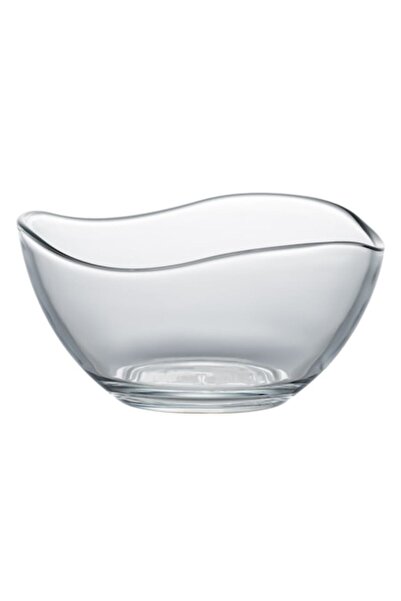 SHOPIENS Bol de servire din sticlă Shopiens®, oval transparent cu margine ond...